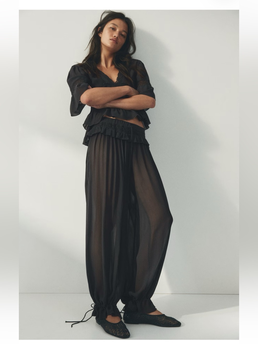 H&M sheer pants
